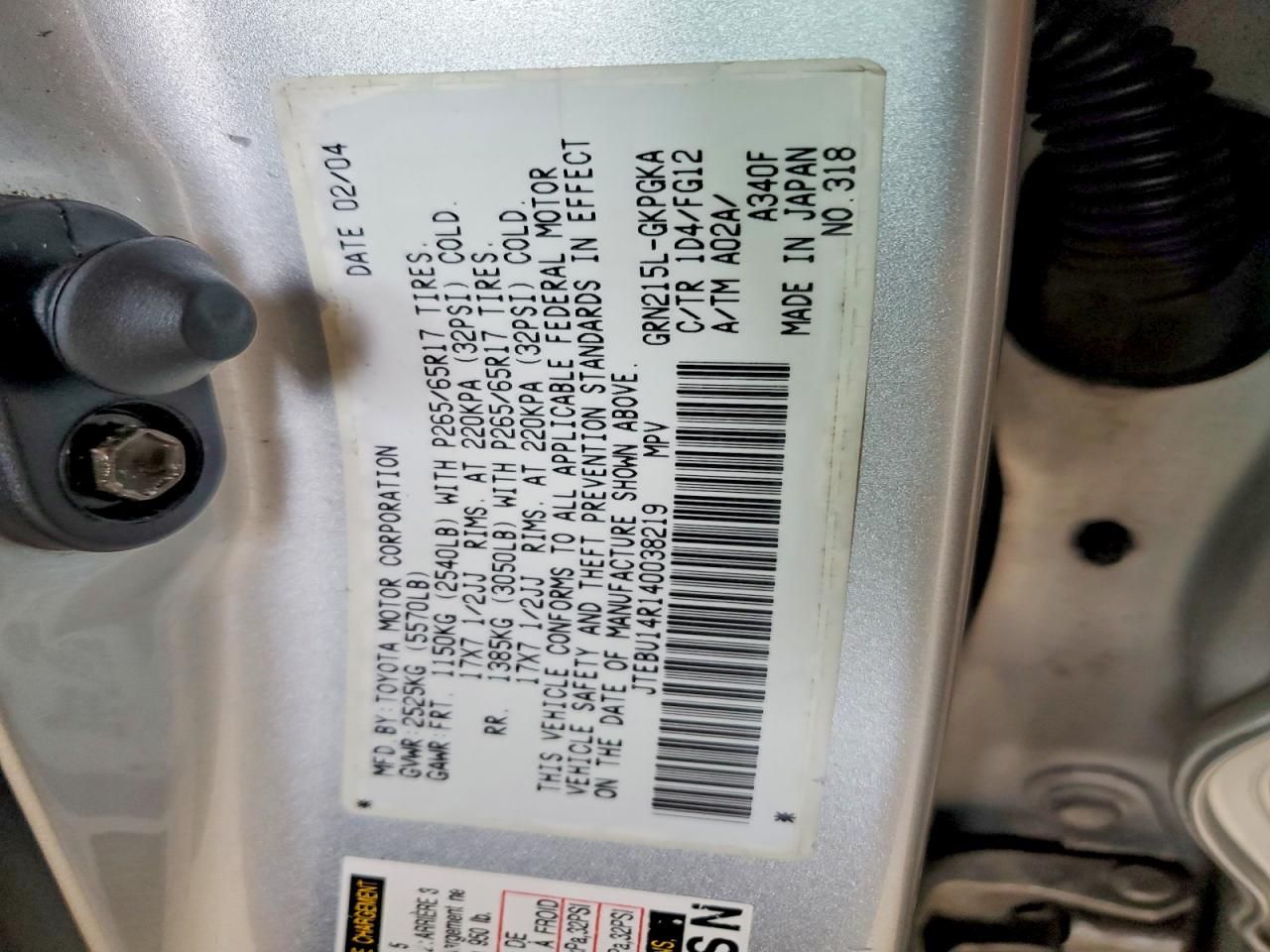 2004 Toyota 4runner SR5