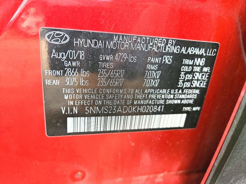 2019 Hyundai Santa fe se