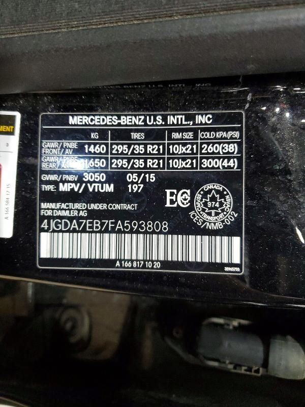 2015 Mercedes-Benz Ml 63 amg