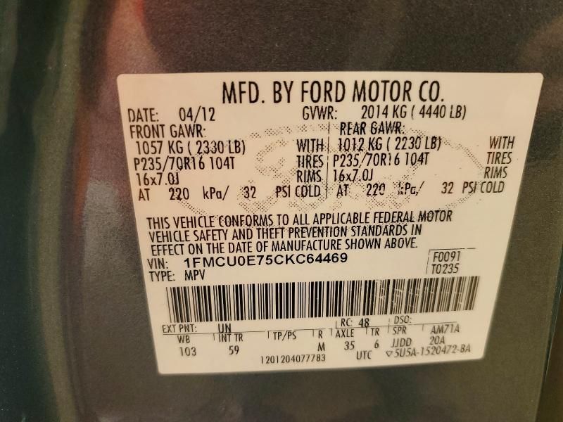 2012 Ford Escape Limited