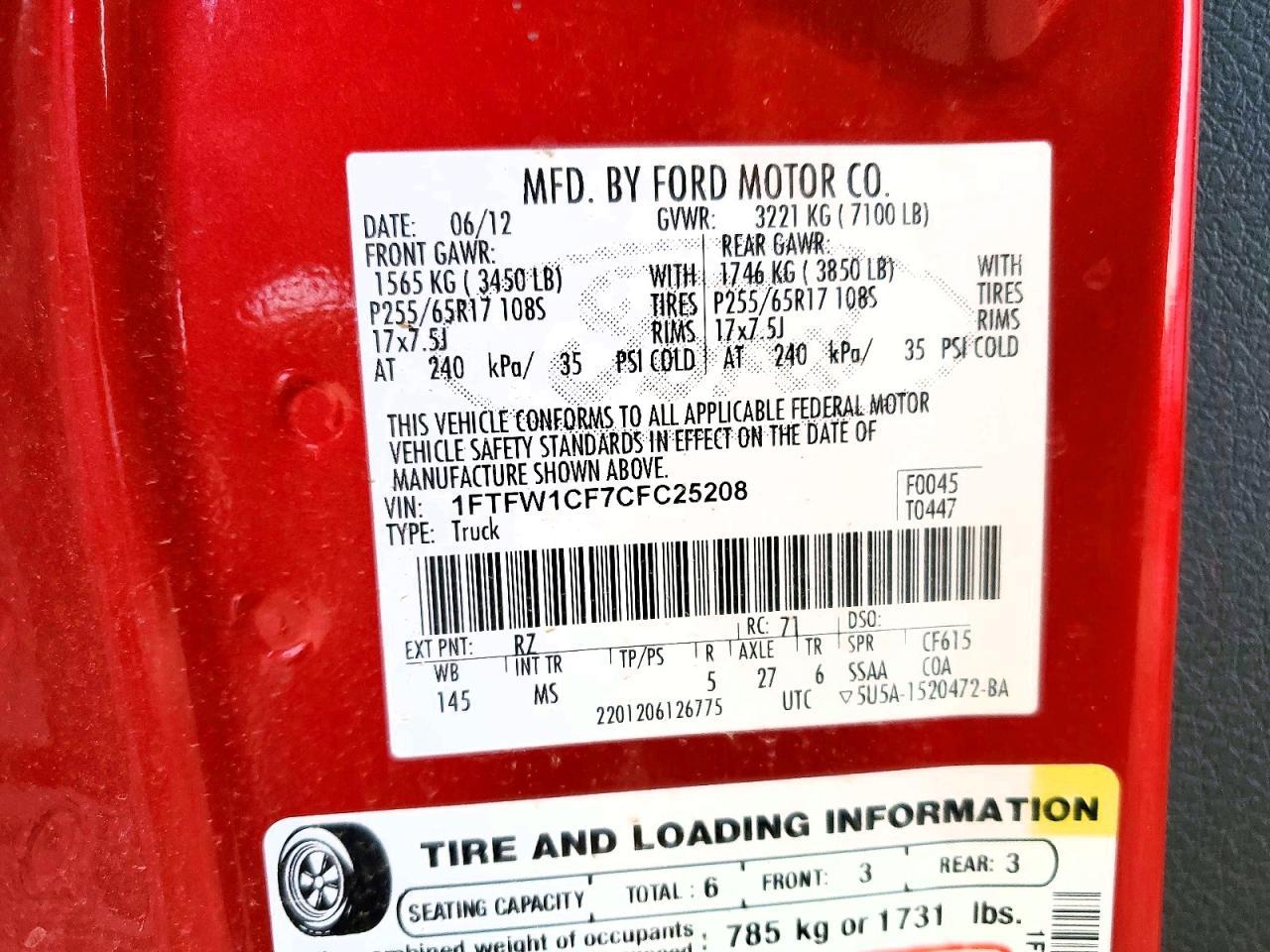 2012 Ford F150 Supercrew