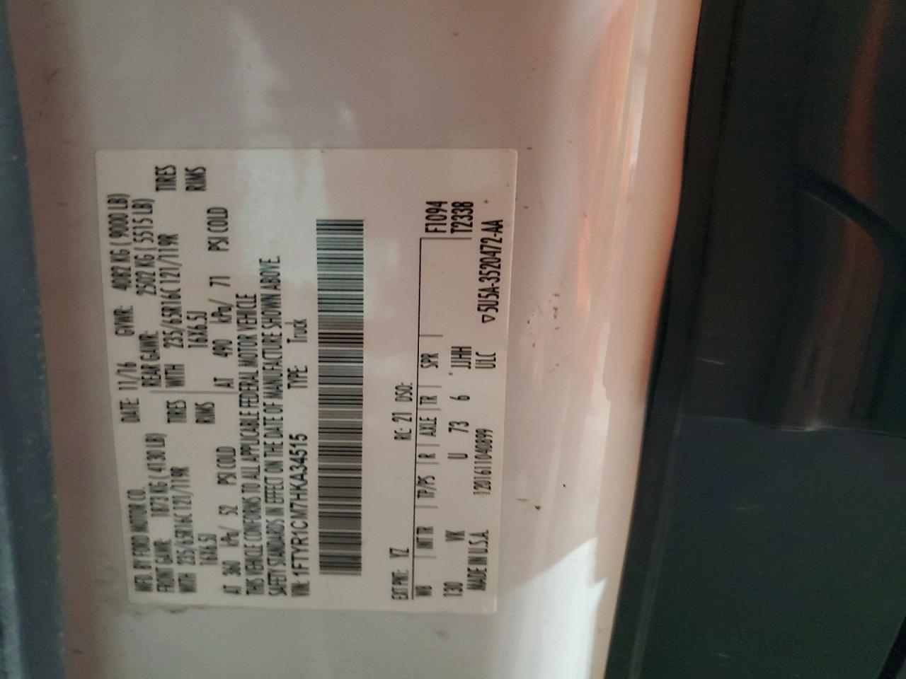 2017 Ford Transit 250 Utility / Service Van