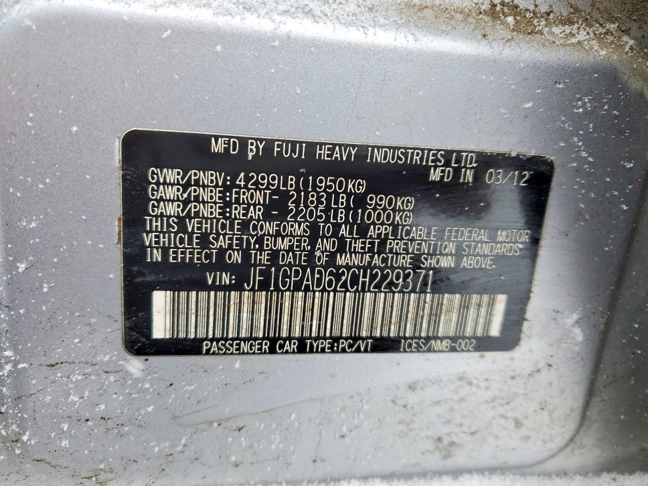 2012 Subaru Impreza Premium