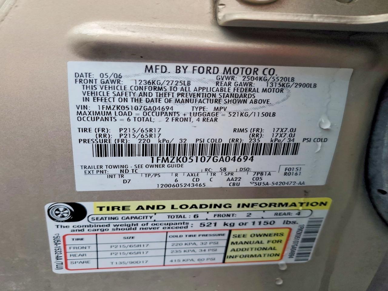 2007 Ford Freestyle sel