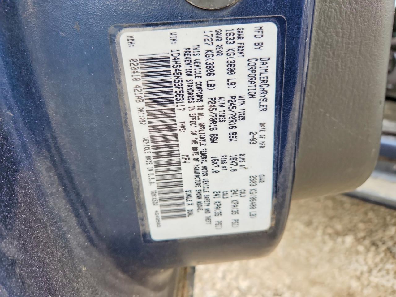 2003 Dodge Durango slt