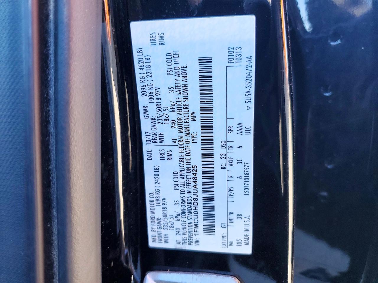 2018 Ford Escape sel