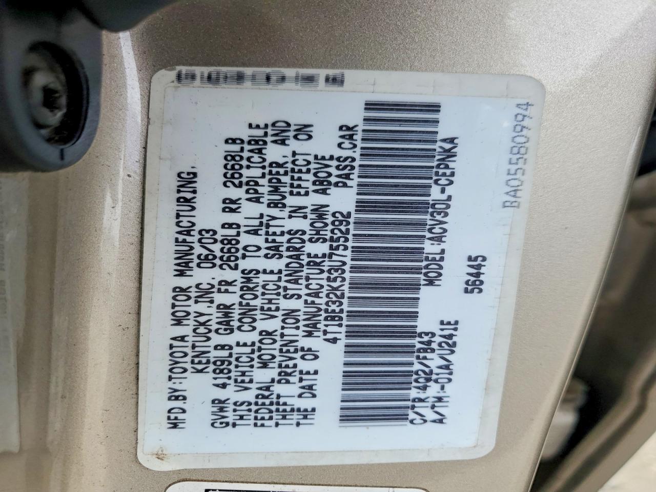 2003 Toyota Camry le