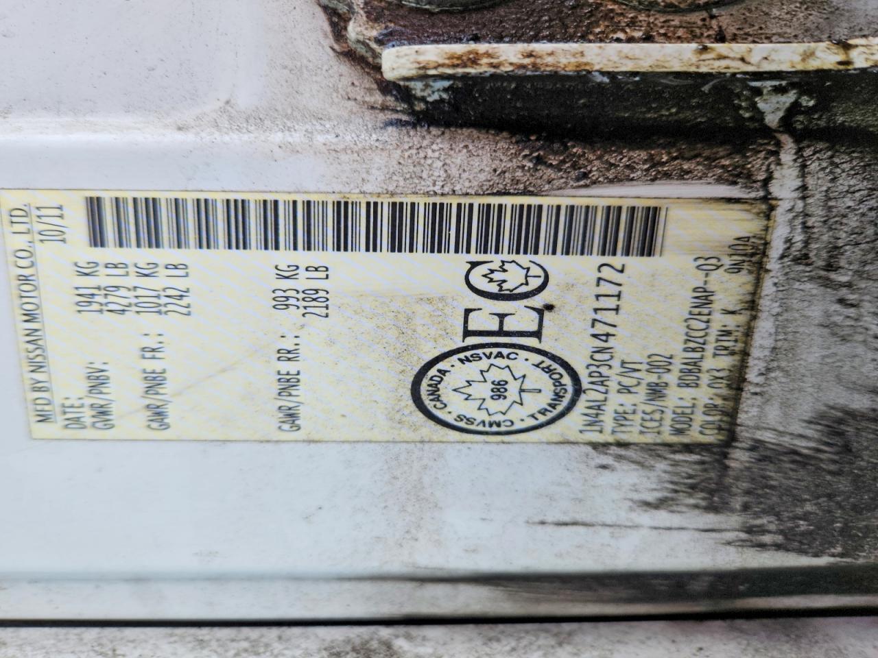 2012 Nissan Altima Base
