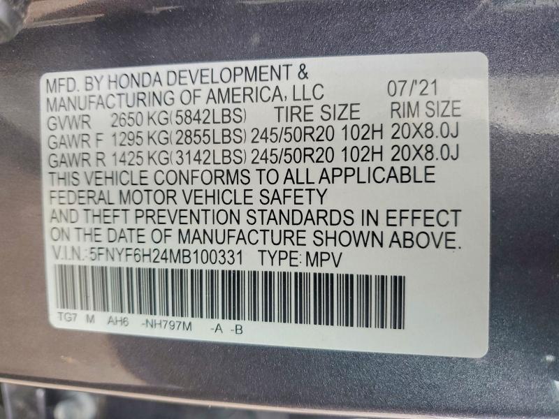 2021 Honda Pilot se