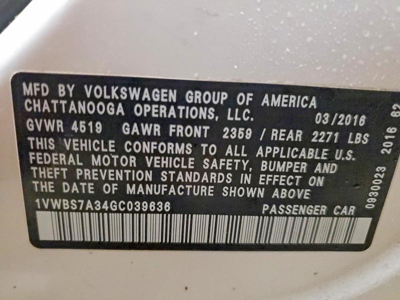 2016 Volkswagen Passat se