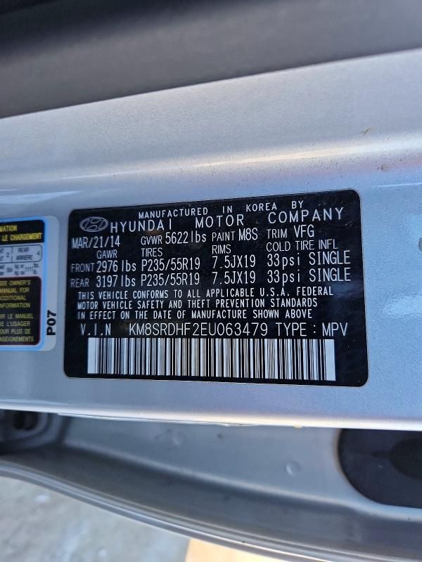 2014 Hyundai Santa fe gls