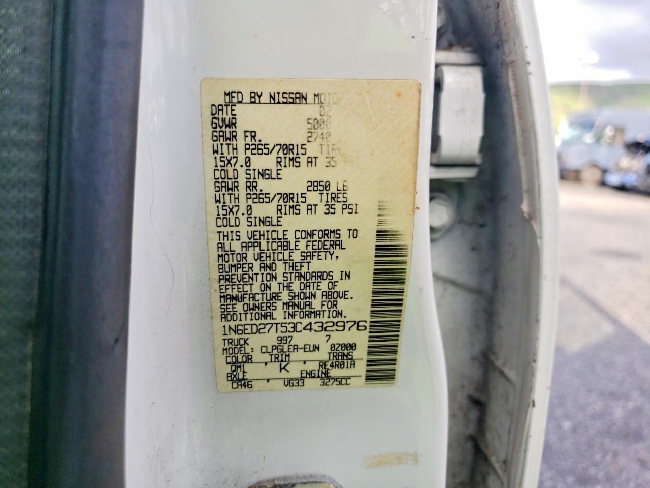 2003 Nissan Frontier Xe-v6