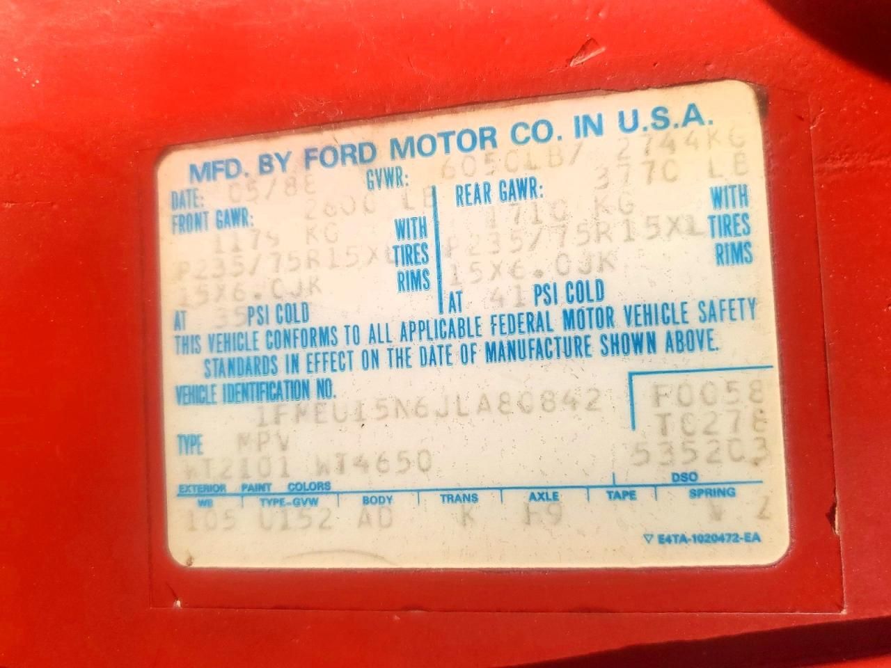 1988 Ford Bronco U100