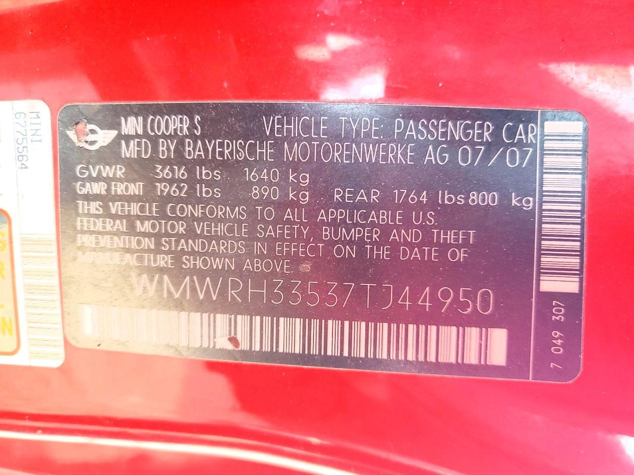 2007 Mini Cooper s
