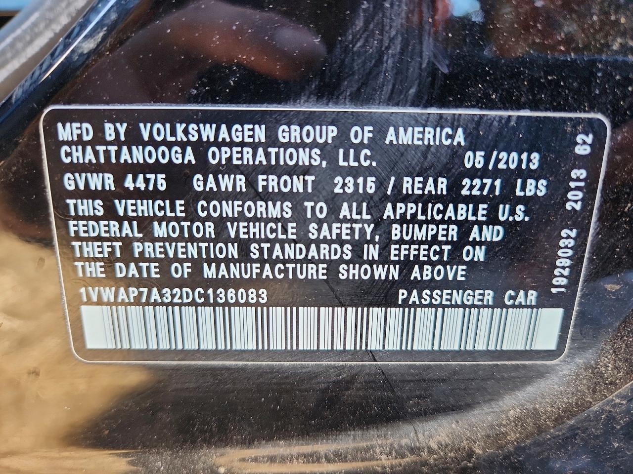 2013 Volkswagen Passat s