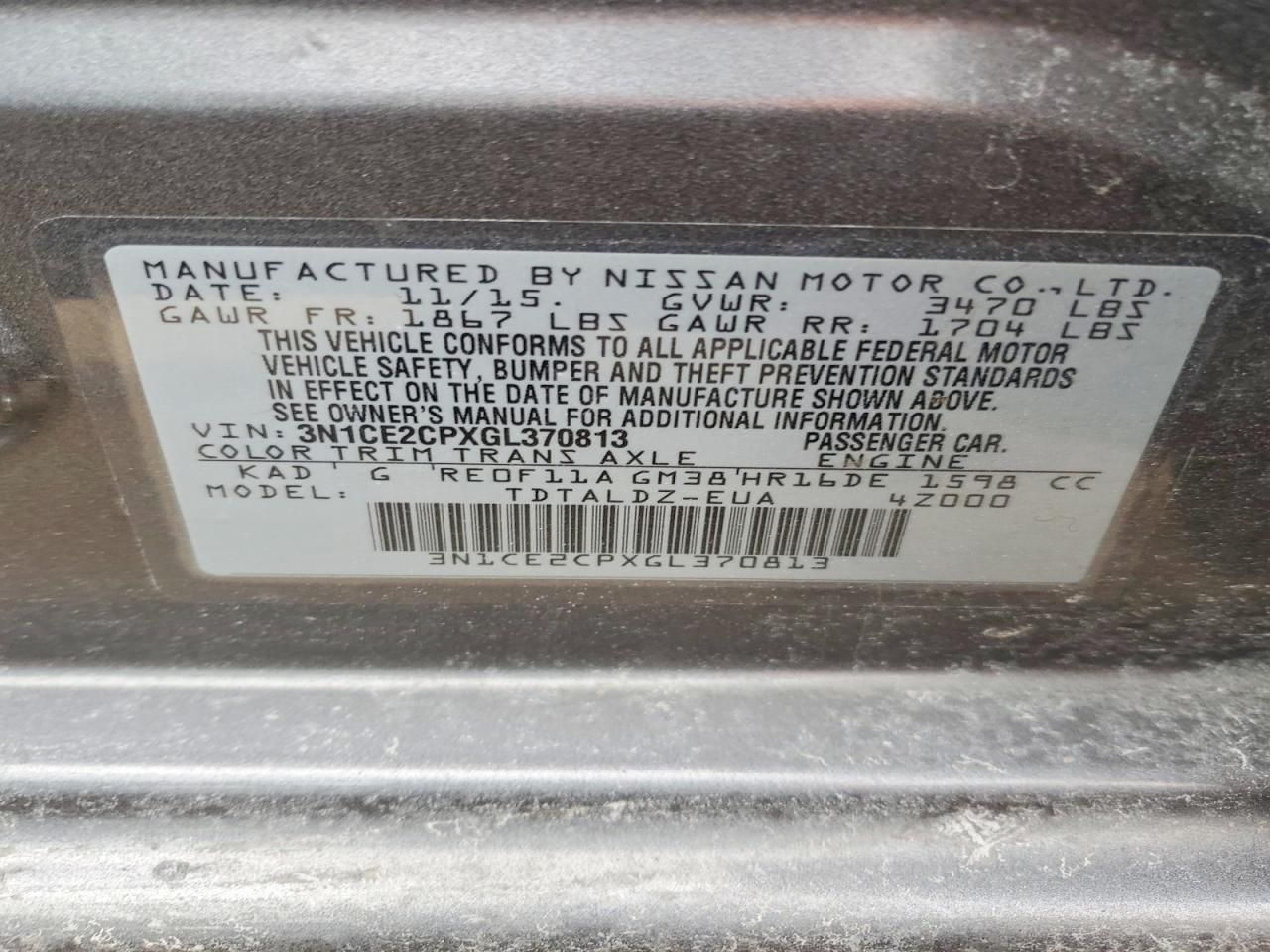 2016 Nissan Versa Note s