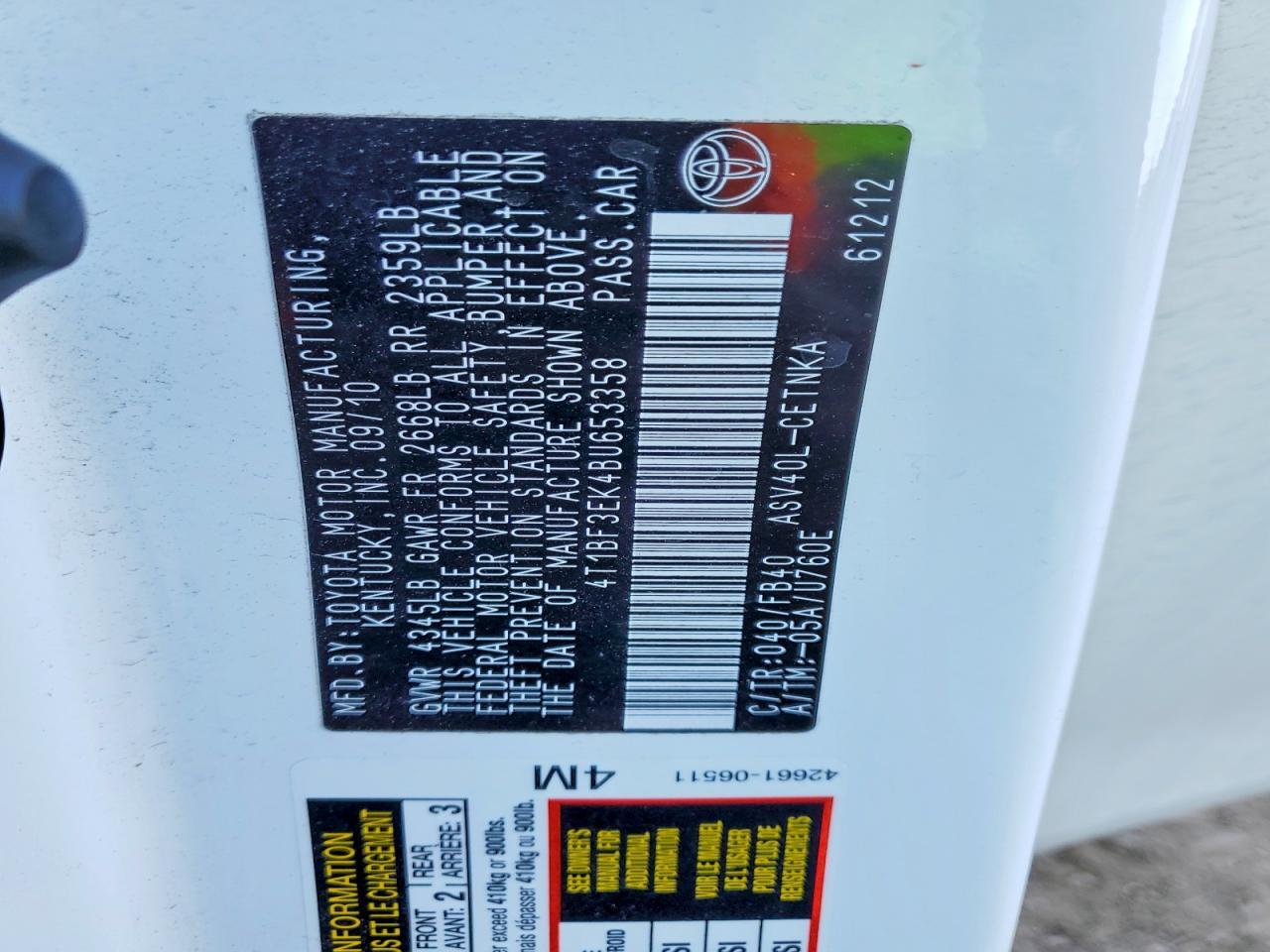 2011 Toyota Camry Base