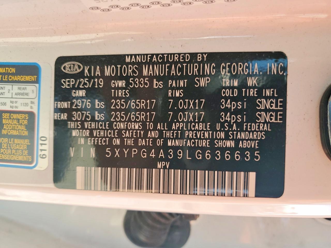 2020 KIA Sorento l