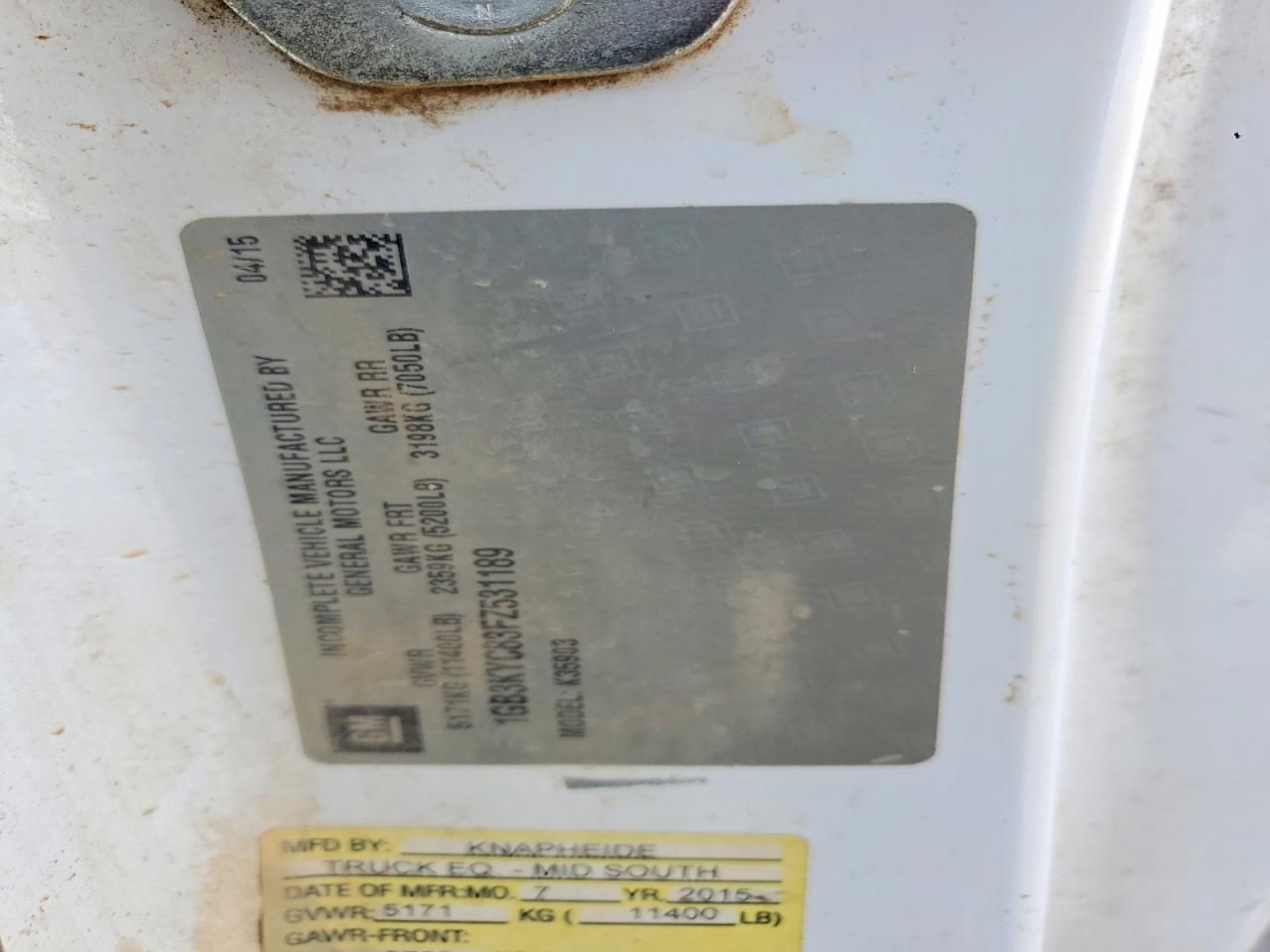 2015 Chevrolet Silverado K3500