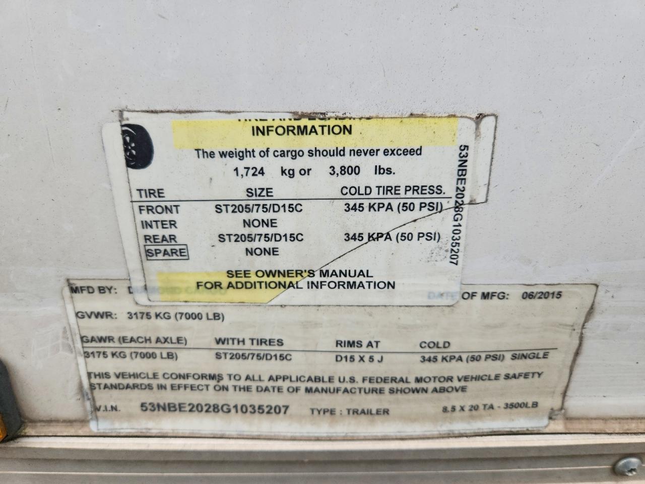 2016 Diamond Cargo 8.5X20TA Enclosed Cargo Trailer