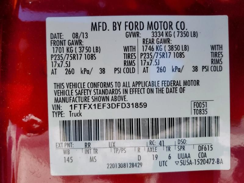 2013 Ford F150 Super cab