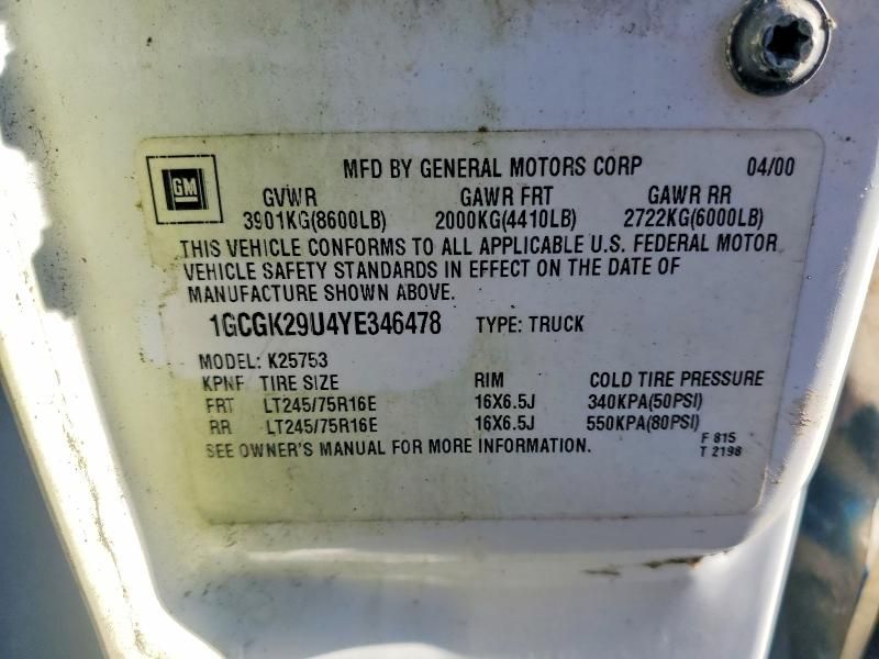 2000 Chevrolet Silverado K2500