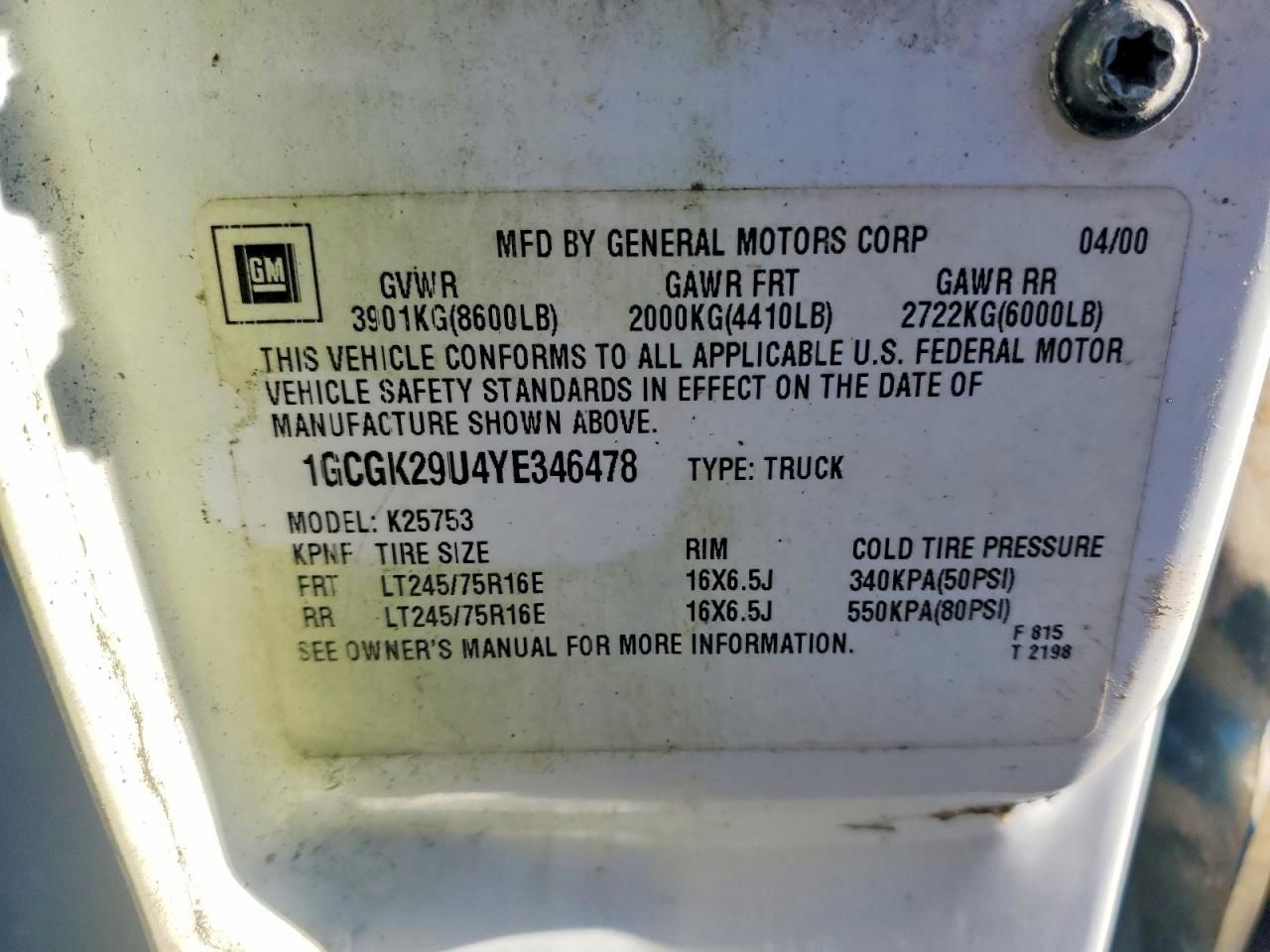 2000 Chevrolet Silverado K2500