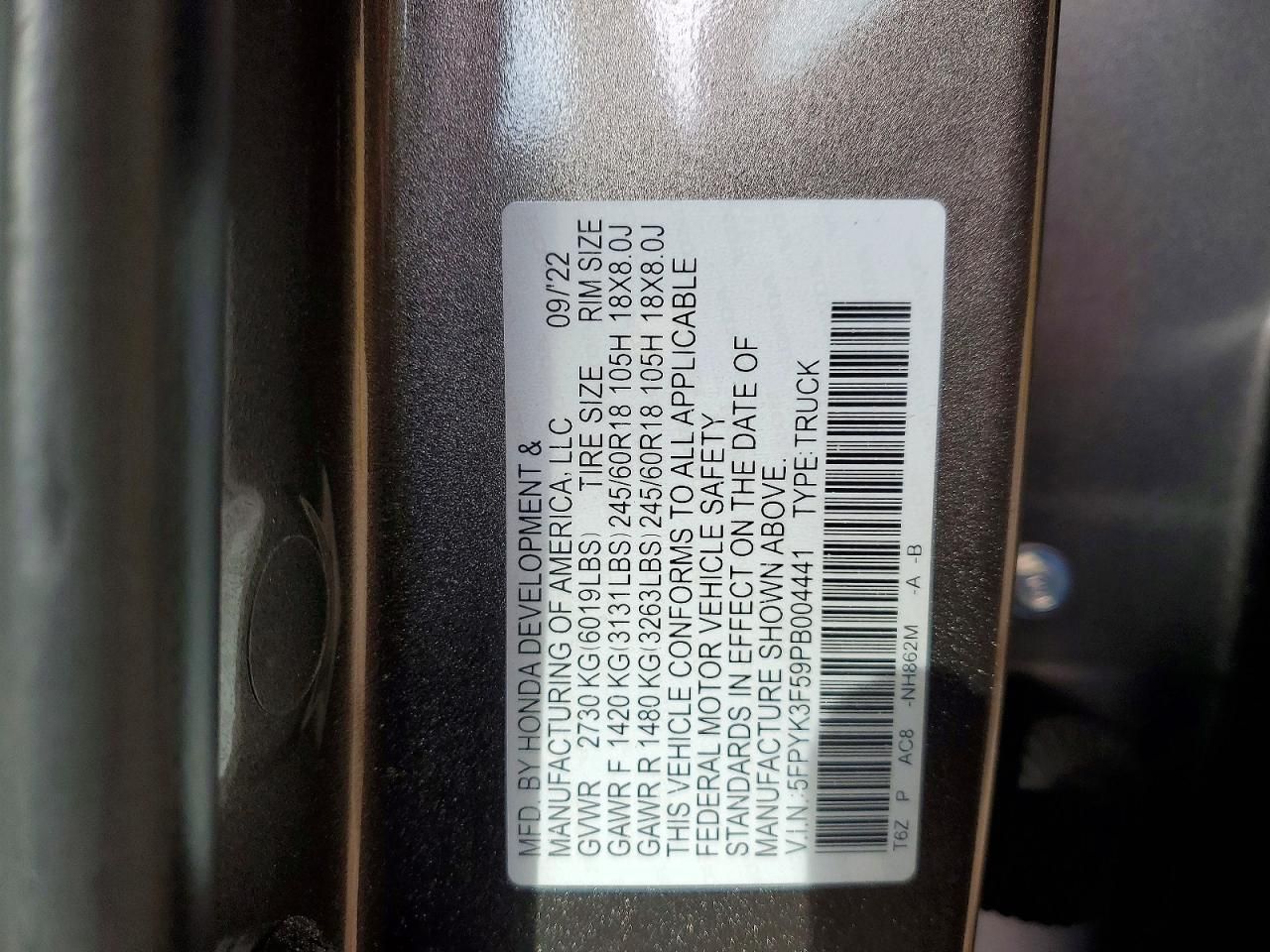 2023 Honda Ridgeline RTL