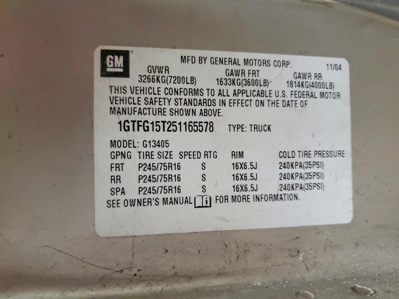 2005 GMC Savana Delivery van