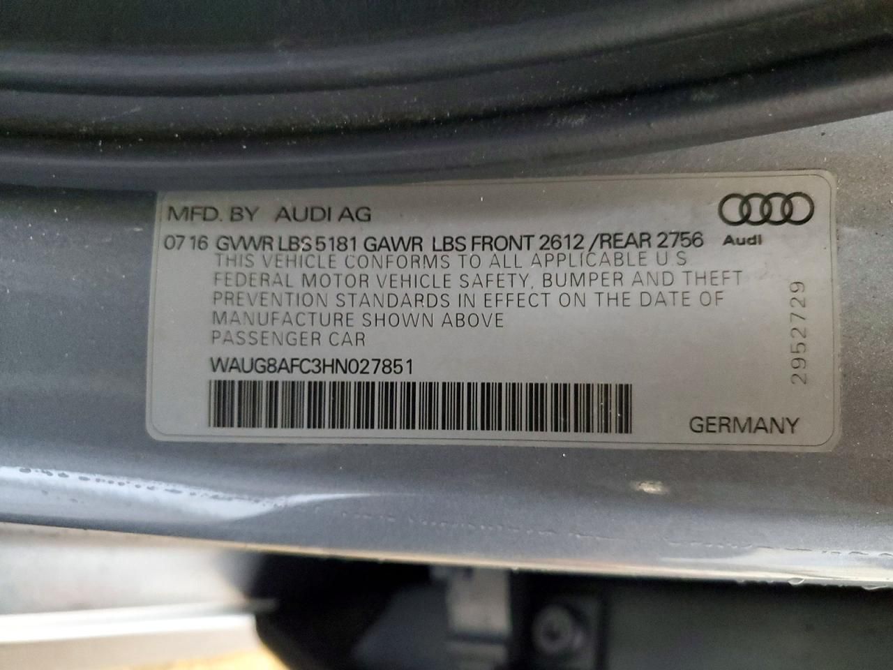 2017 Audi A6 Premium Plus