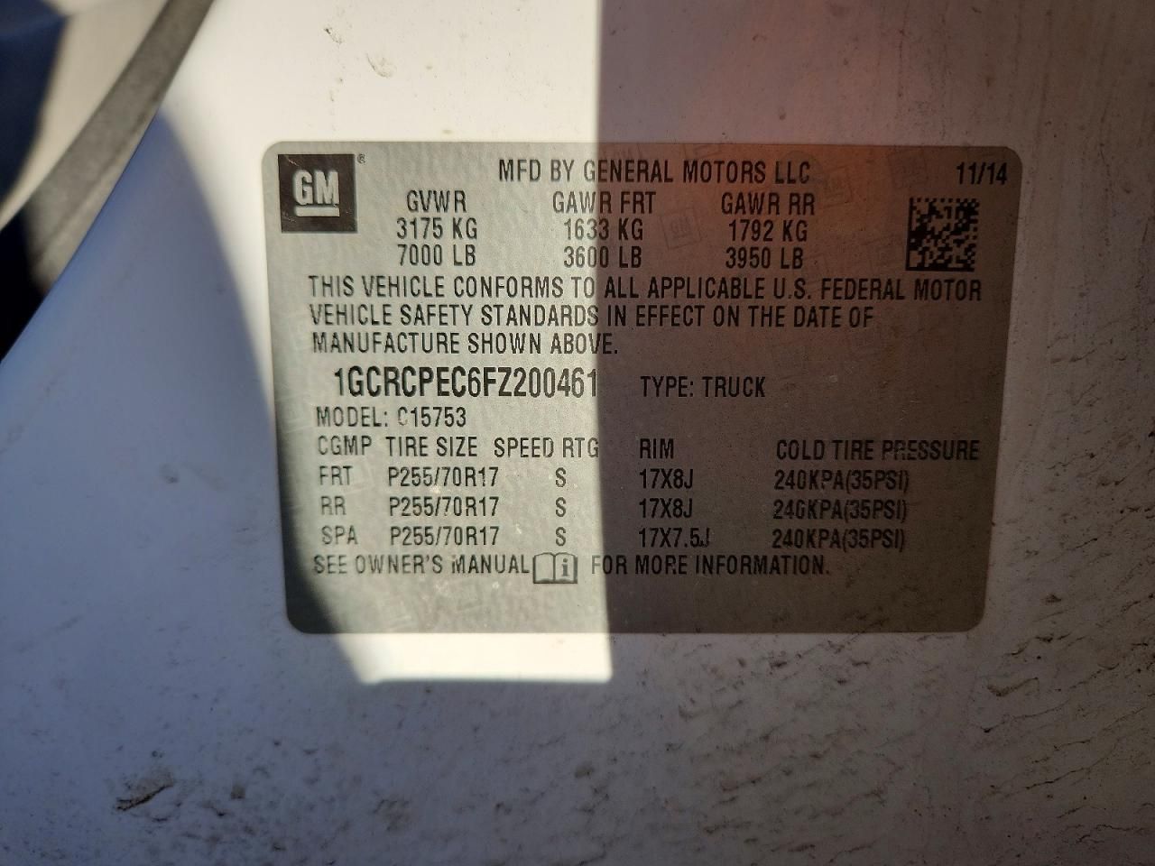 2015 Chevrolet Silverado C1500