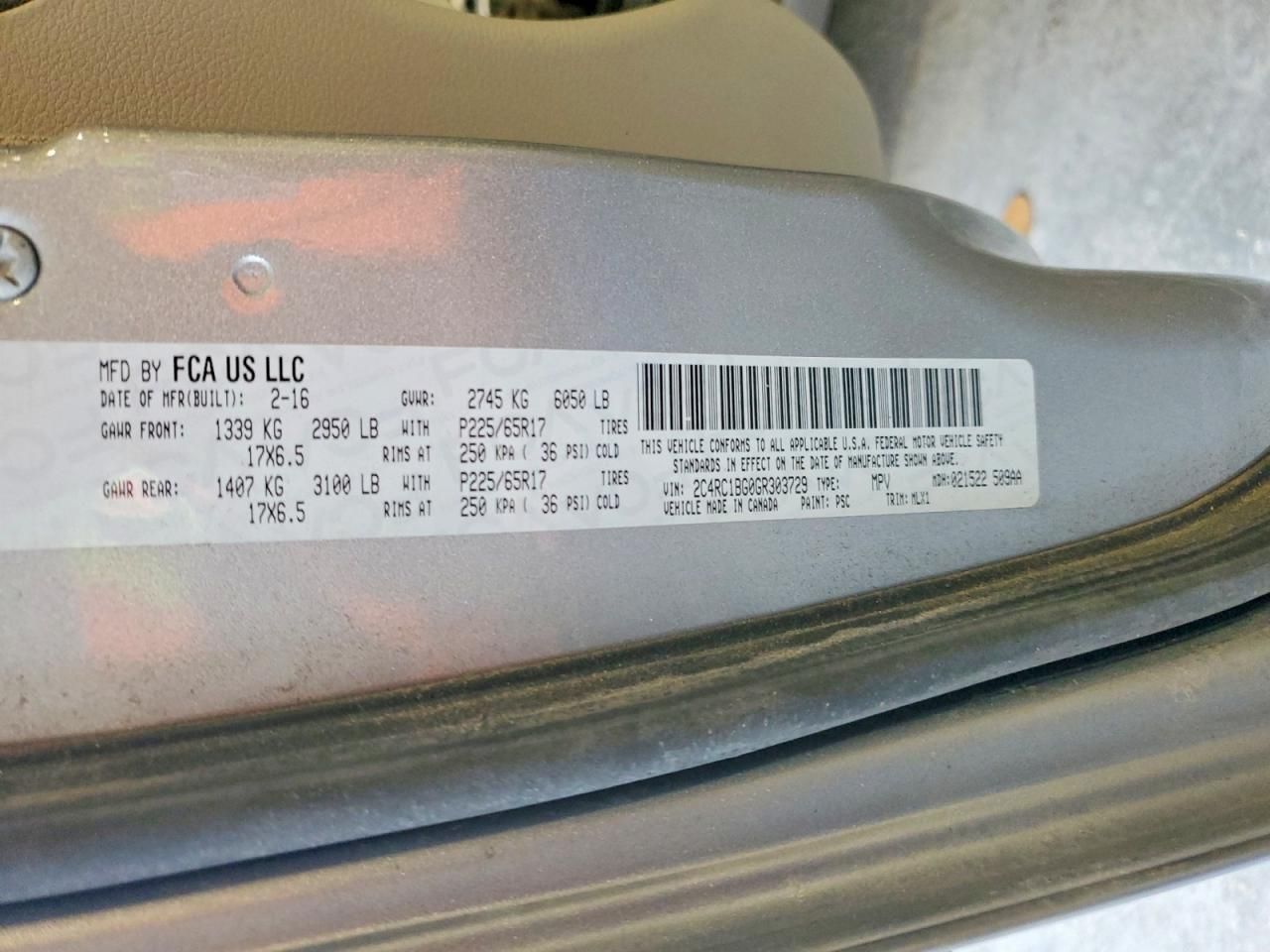 2016 Chrysler Town & Country Touring