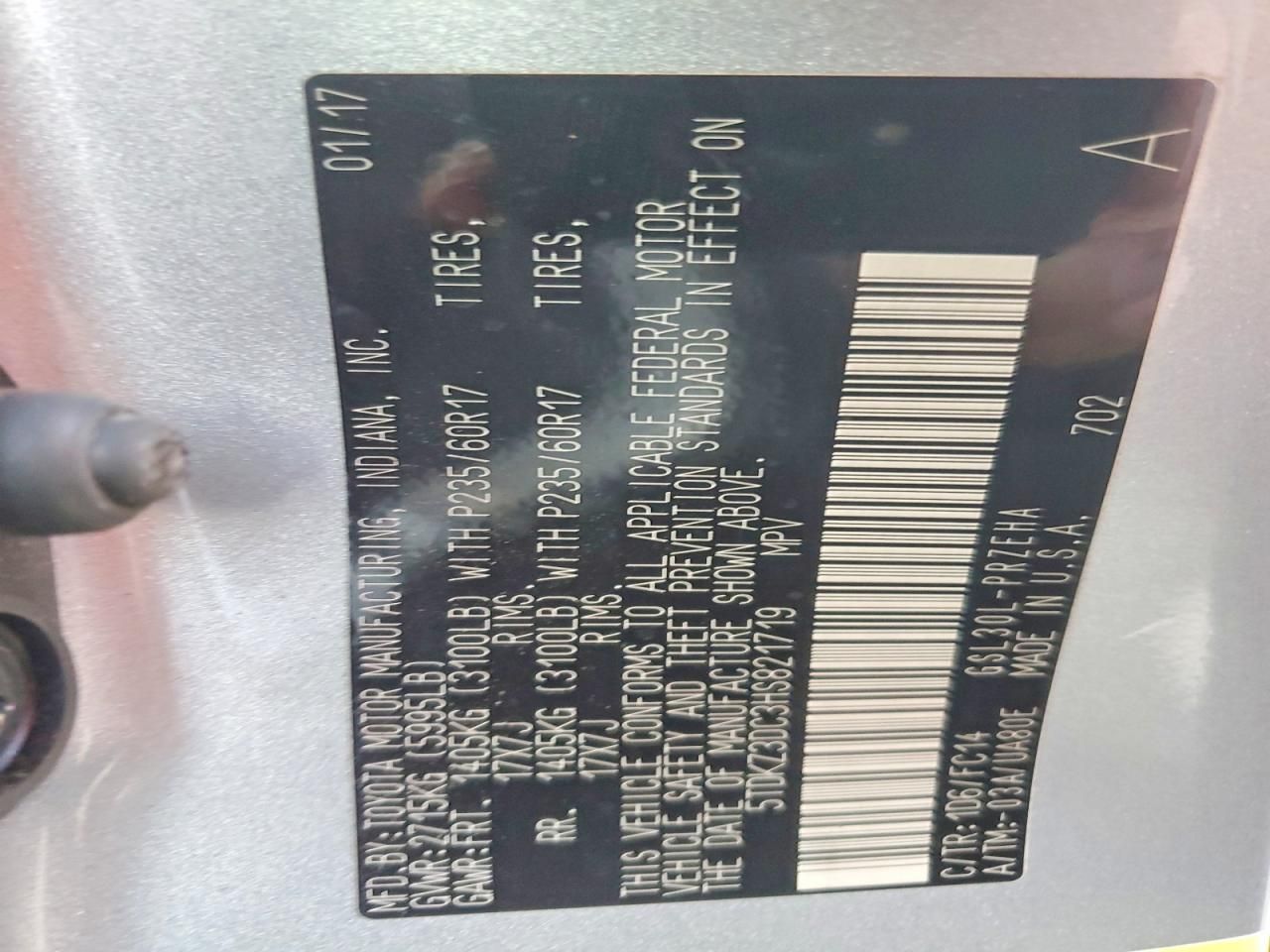 2017 Toyota Sienna le