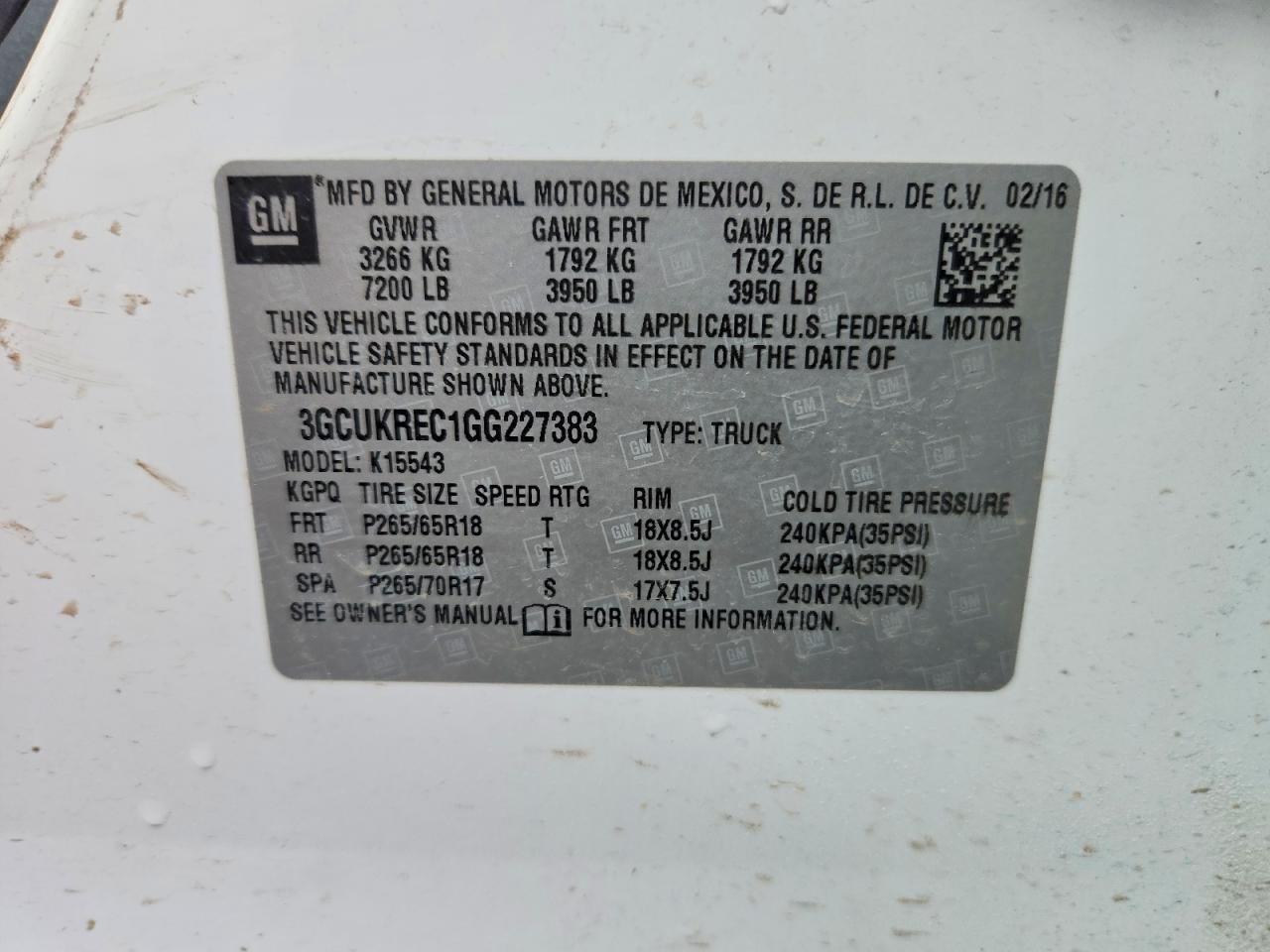 2016 Chevrolet Silverado K1500 LT