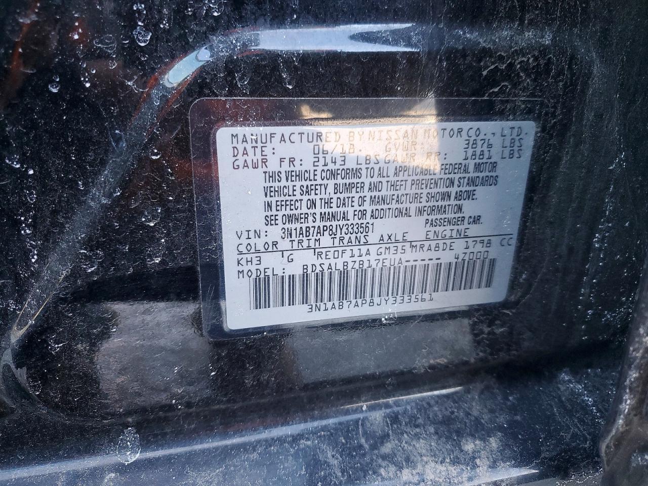 2018 Nissan Sentra s