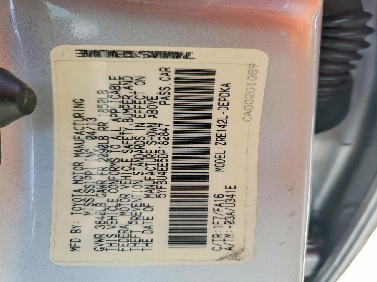 2013 Toyota Corolla l