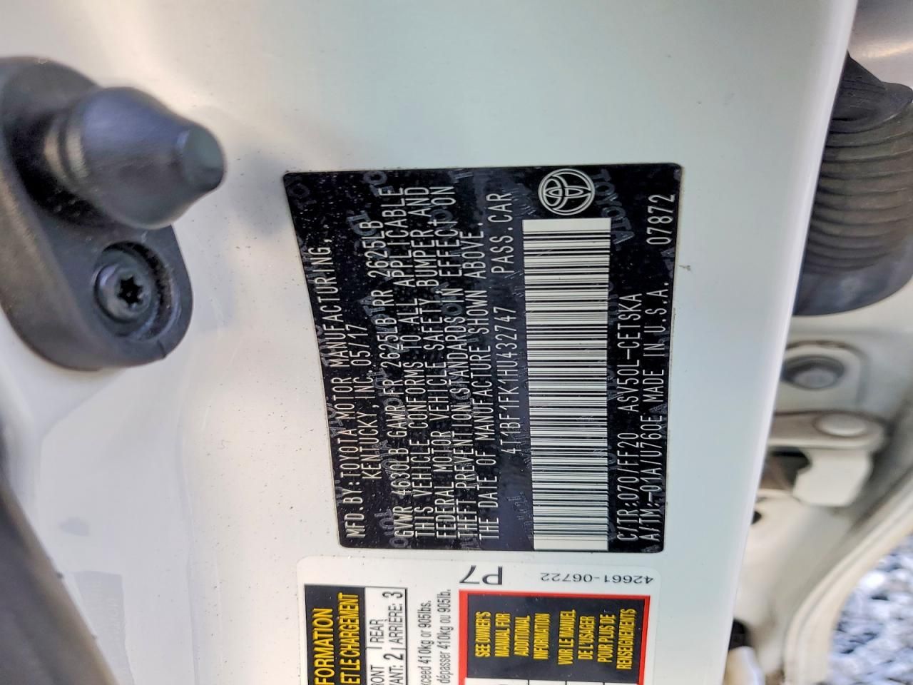 2017 Toyota Camry le