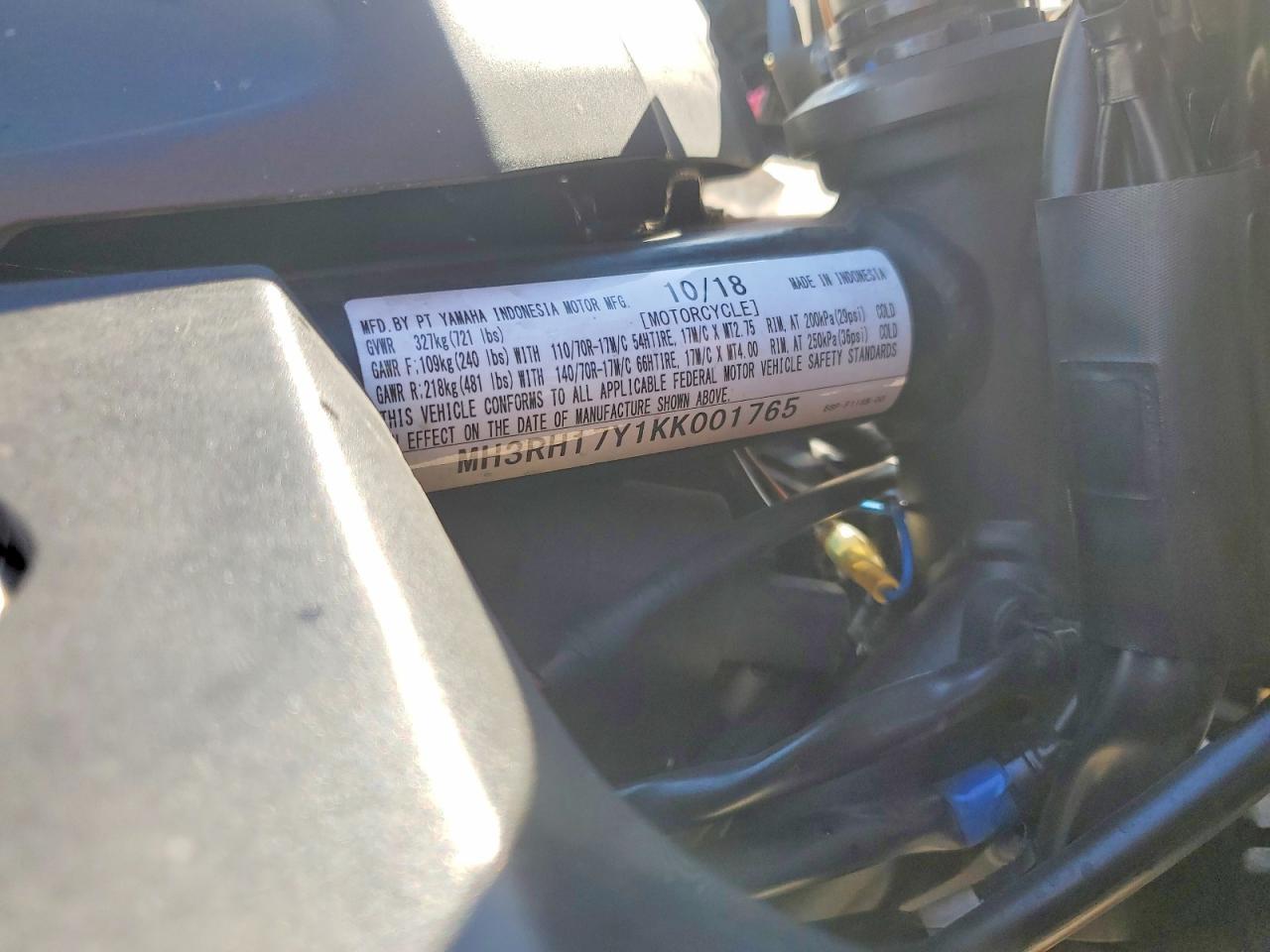 2019 Yamaha YZFR3