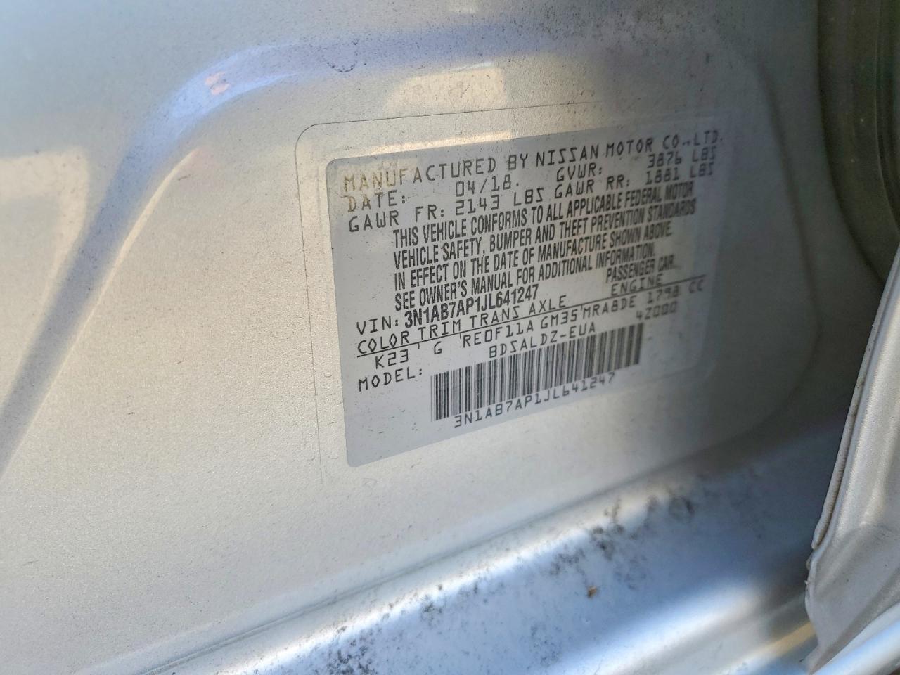 2018 Nissan Sentra s