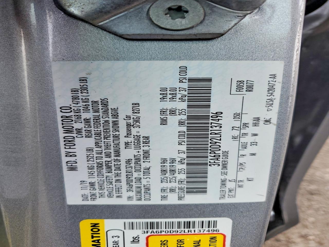 2020 Ford Fusion Titanium