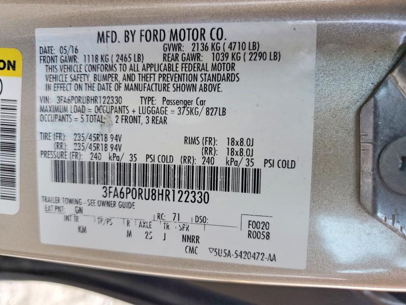 2017 Ford Fusion Titanium hev