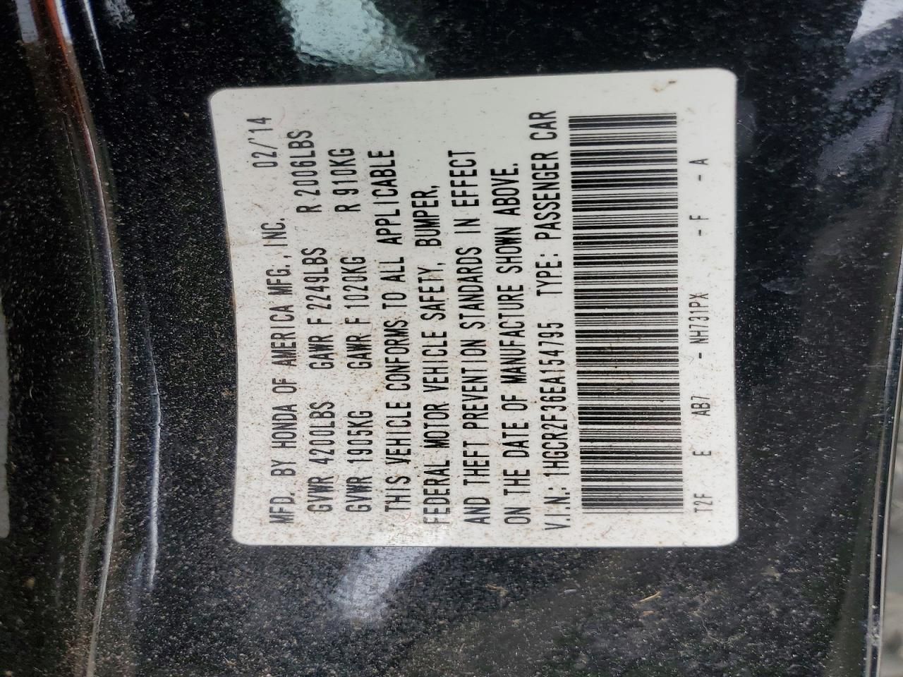 2014 Honda Accord lx