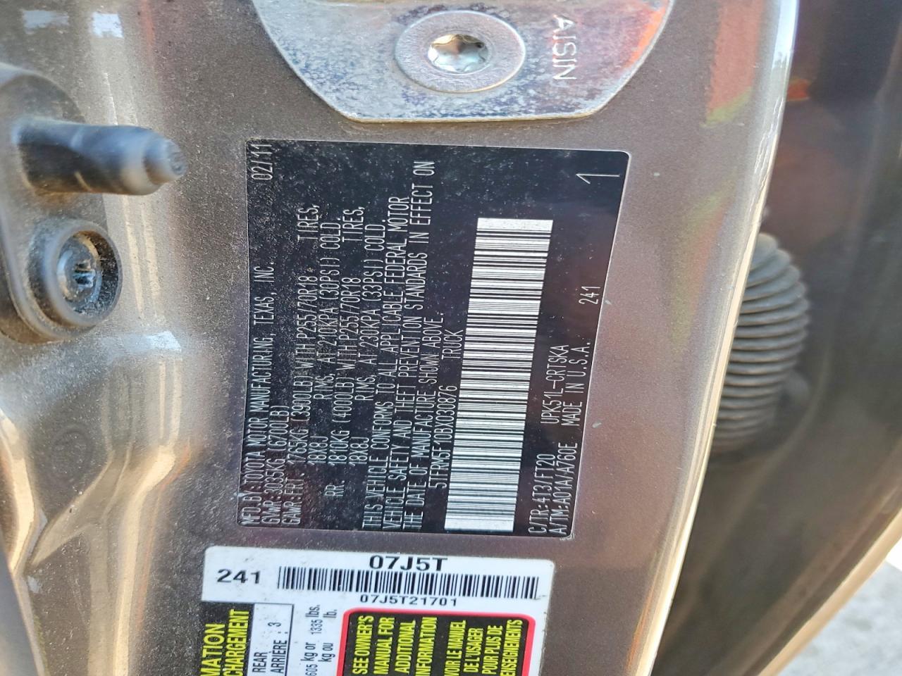 2011 Toyota Tundra Grade