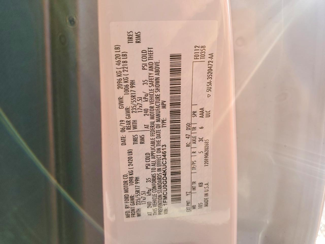 2019 Ford Escape se