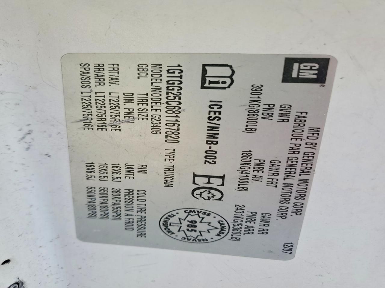 2008 GMC Savana G2500