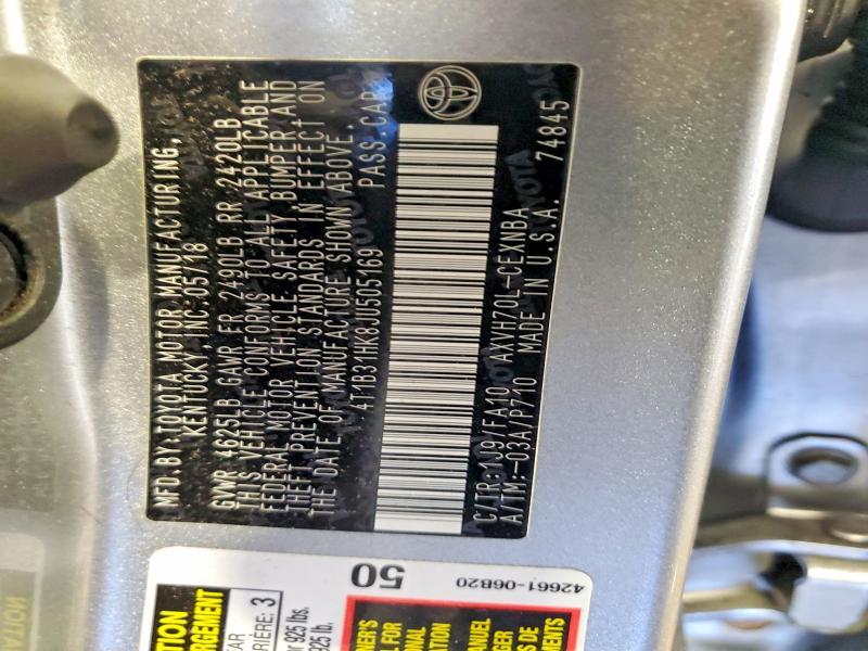 2018 Toyota Camry Hybrid le
