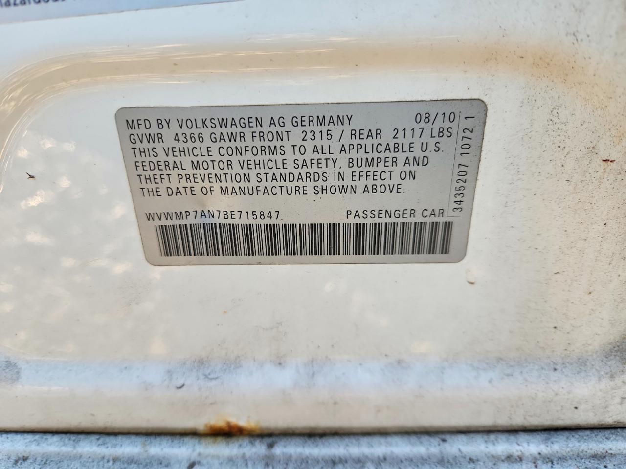 2011 Volkswagen Cc Sport
