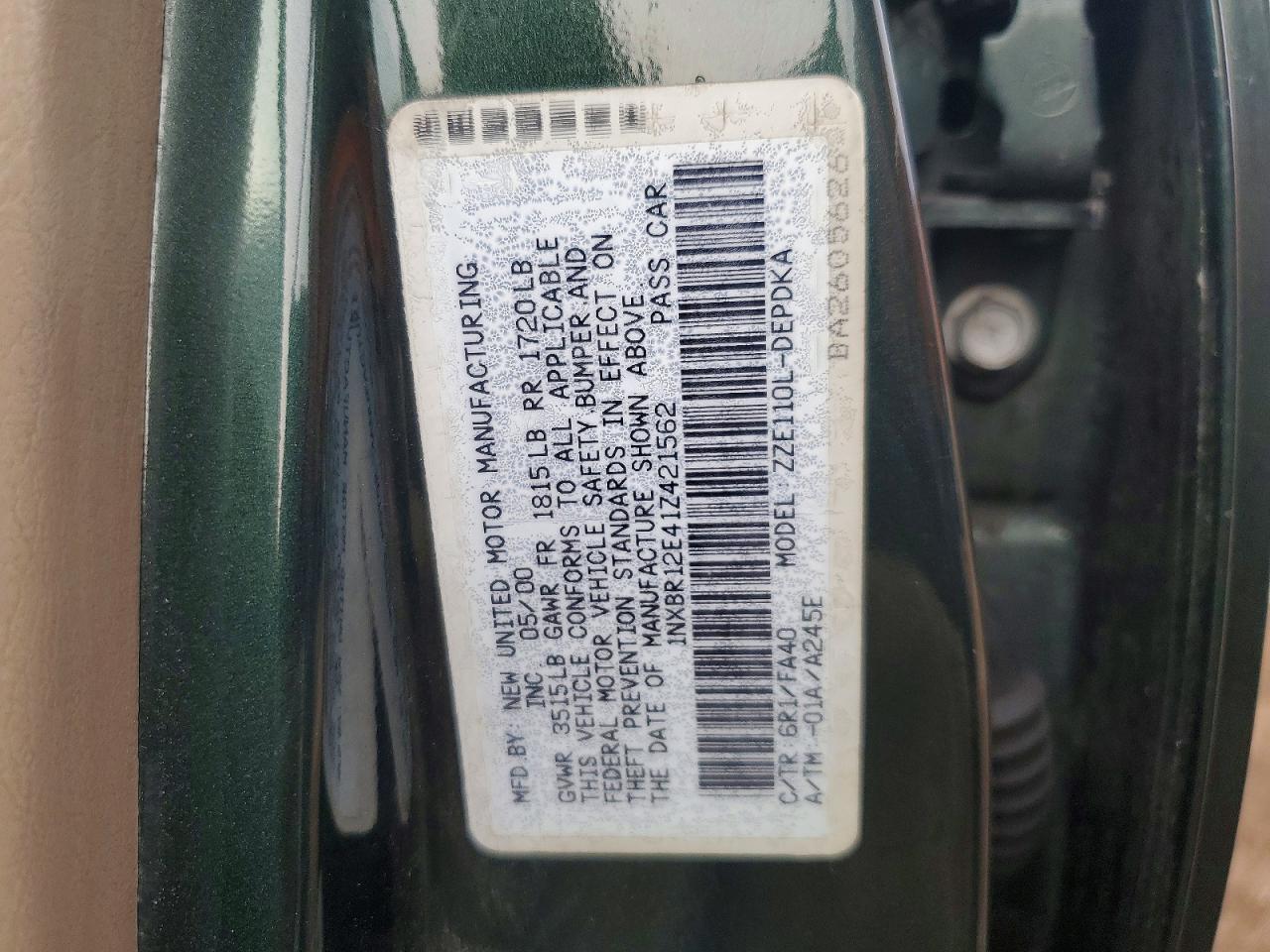 2001 Toyota Corolla le