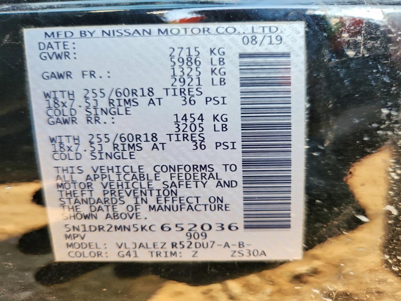 2019 Nissan Pathfinder sv