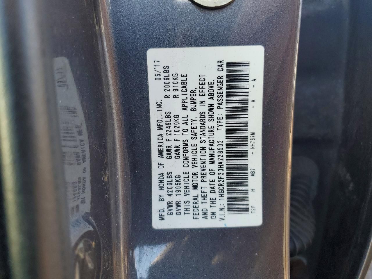 2017 Honda Accord lx